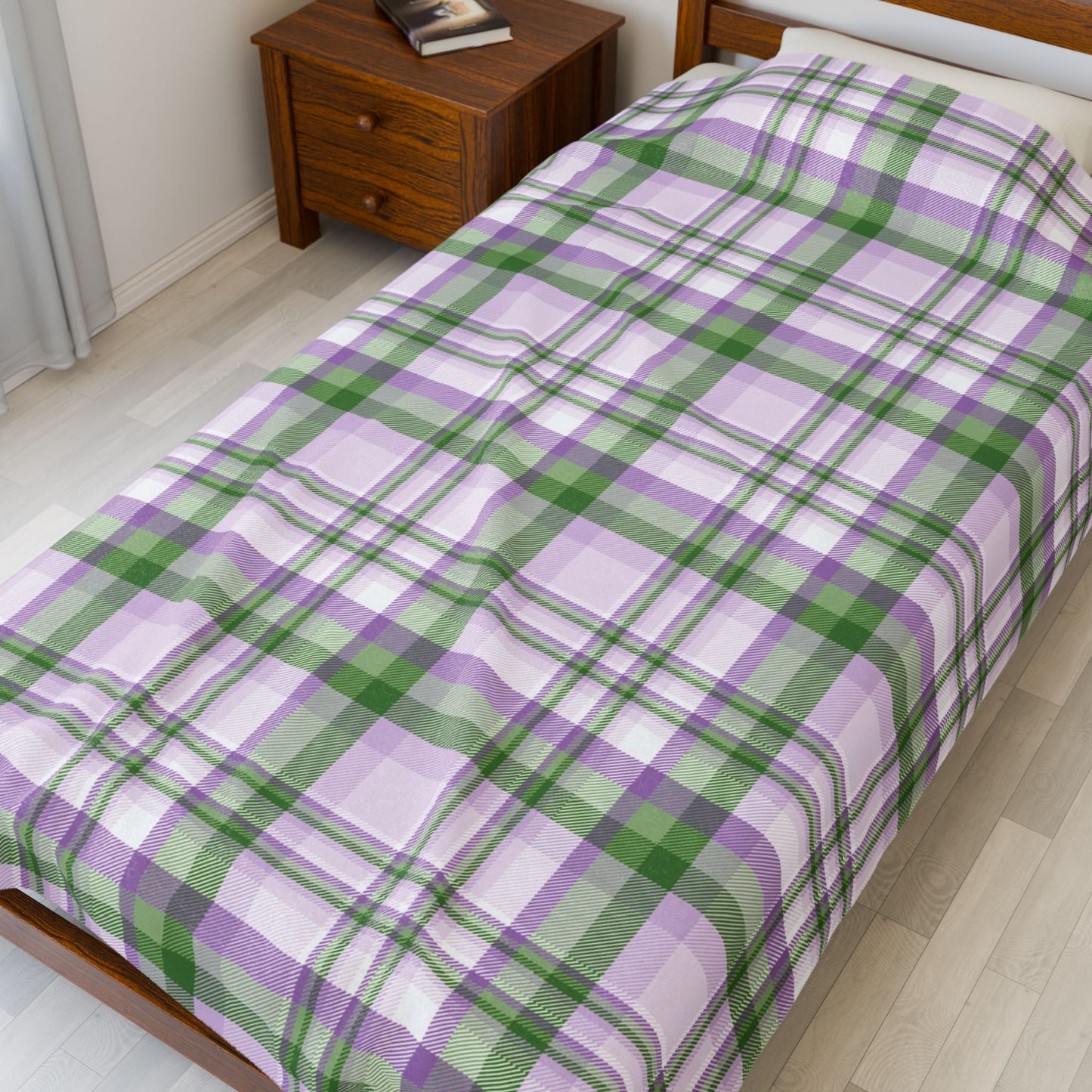 Genderqueer Pride Plaid Velveteen Plush Blanket