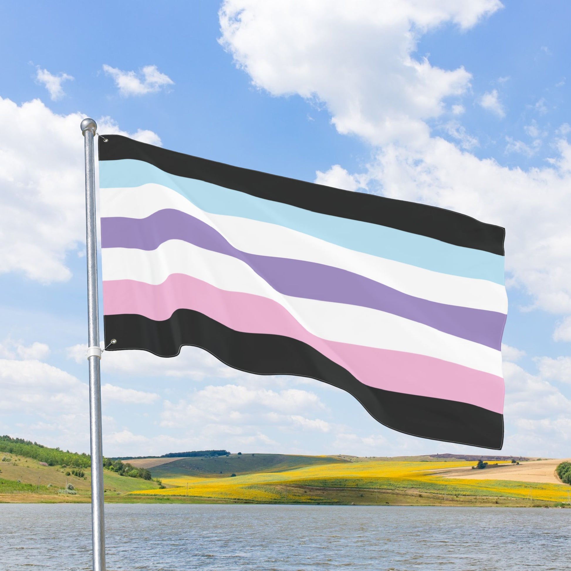 Androgyne Pride Pastel Flag with Grommets