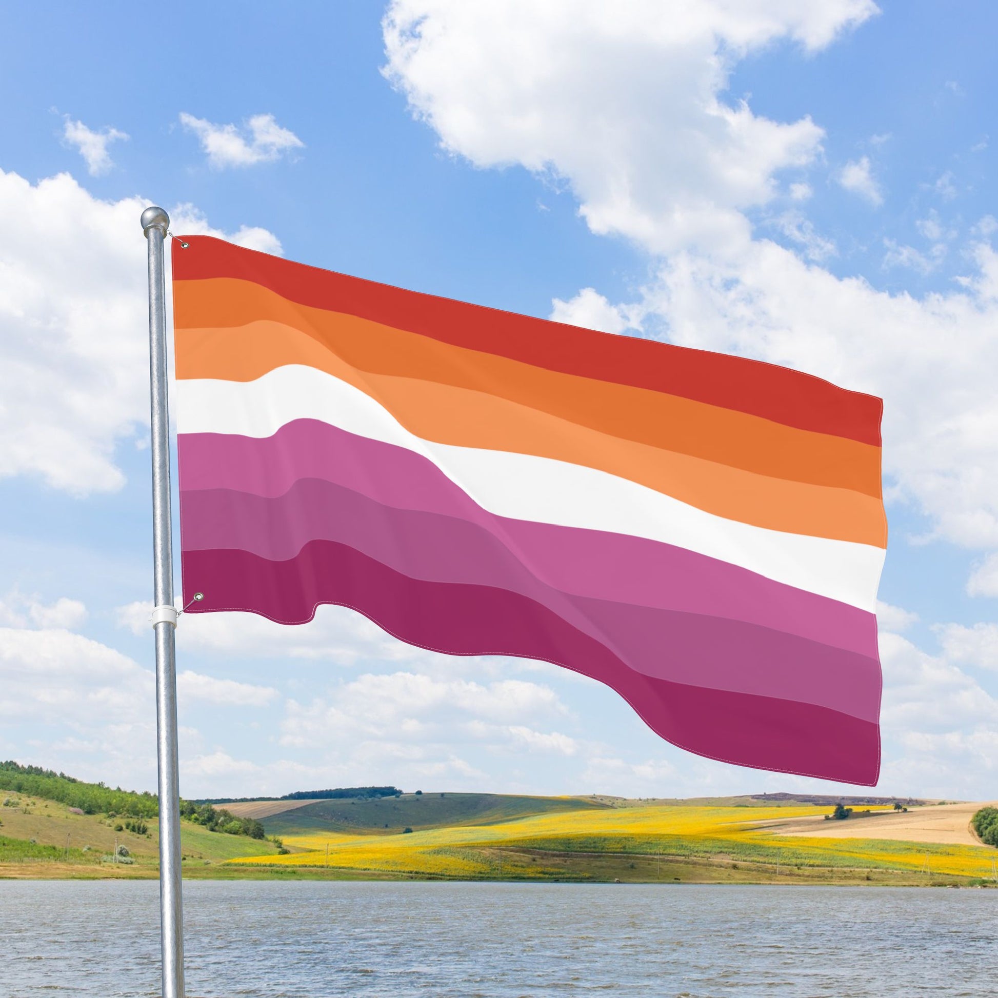 Lesbian Pride 7-Stripe Flag with Grommets
