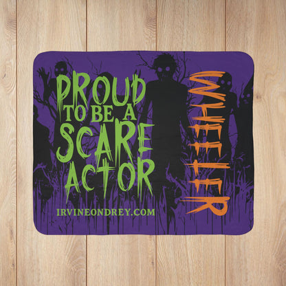 50" × 60" Proud to Be a Scare Actor Personalized Fleece Sherpa Blanket • Irvine Ondrey Engineering