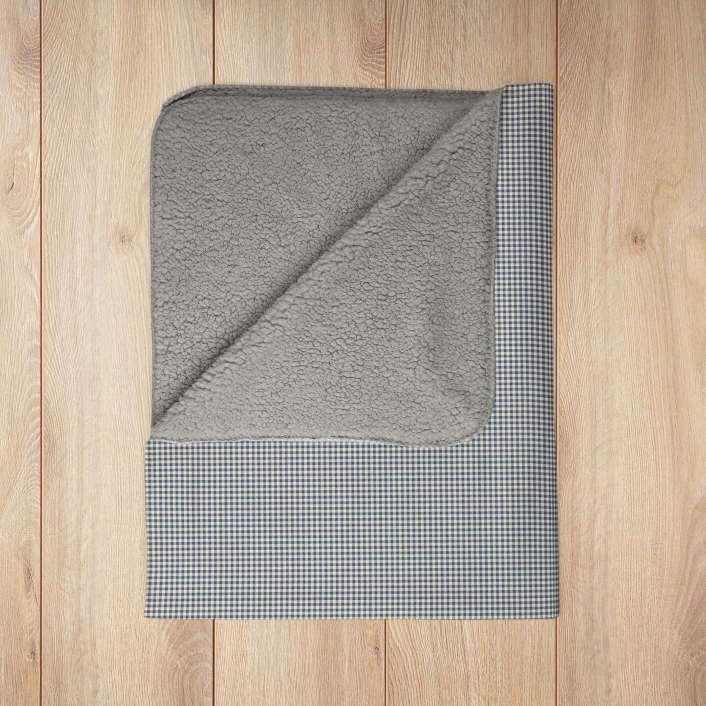 Blueberry & Cream Gingham Fleece Sherpa Blanket