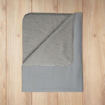 Blueberry & Cream Gingham Fleece Sherpa Blanket