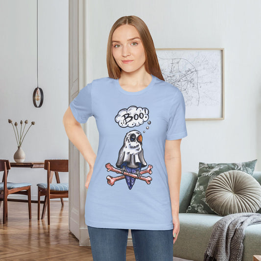 Ghost Lovebird Boo! Hand-Drawn & Hand-Colored Tee