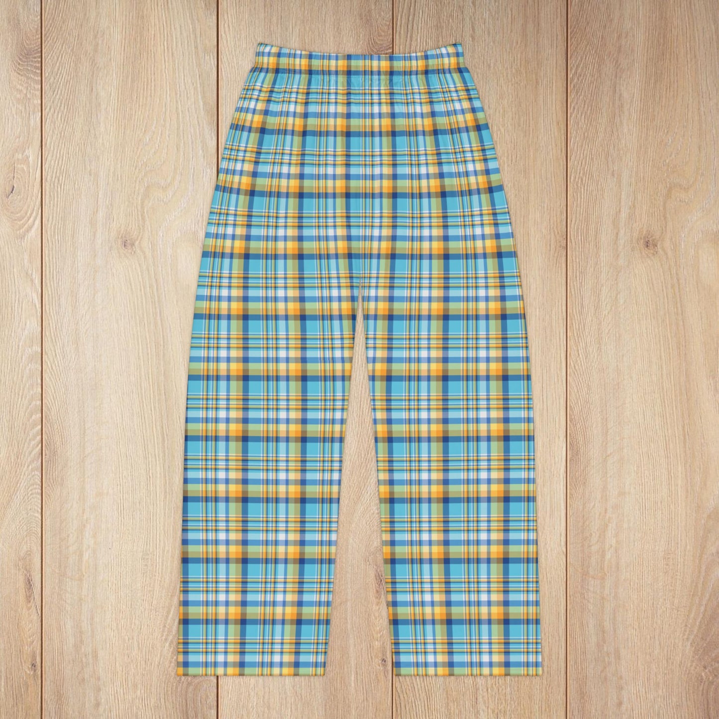 Women’s Teal, Blue & Gold Ohio Plaid Pajama Pants