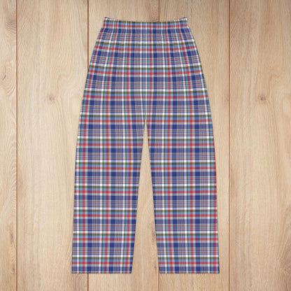 Women’s Christmas Red, White & Blue Chicago IL Plaid Pajama Pants