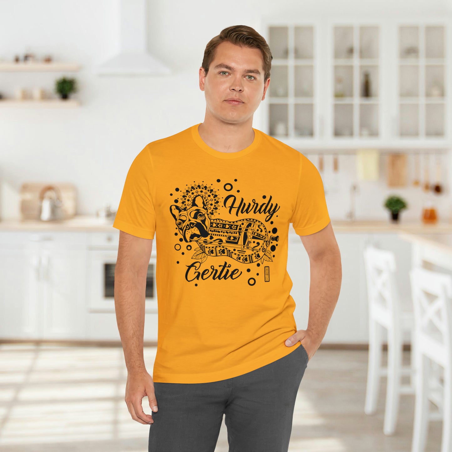 Hurdy Gertie Tee, Frenchton Dog Line Art Shirt