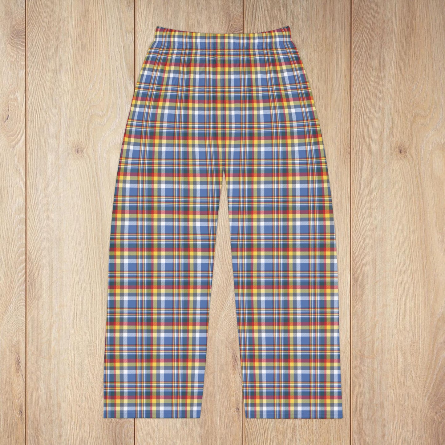 Men’s Blue, White, Yellow & Red Gurnee IL Pajama Pants