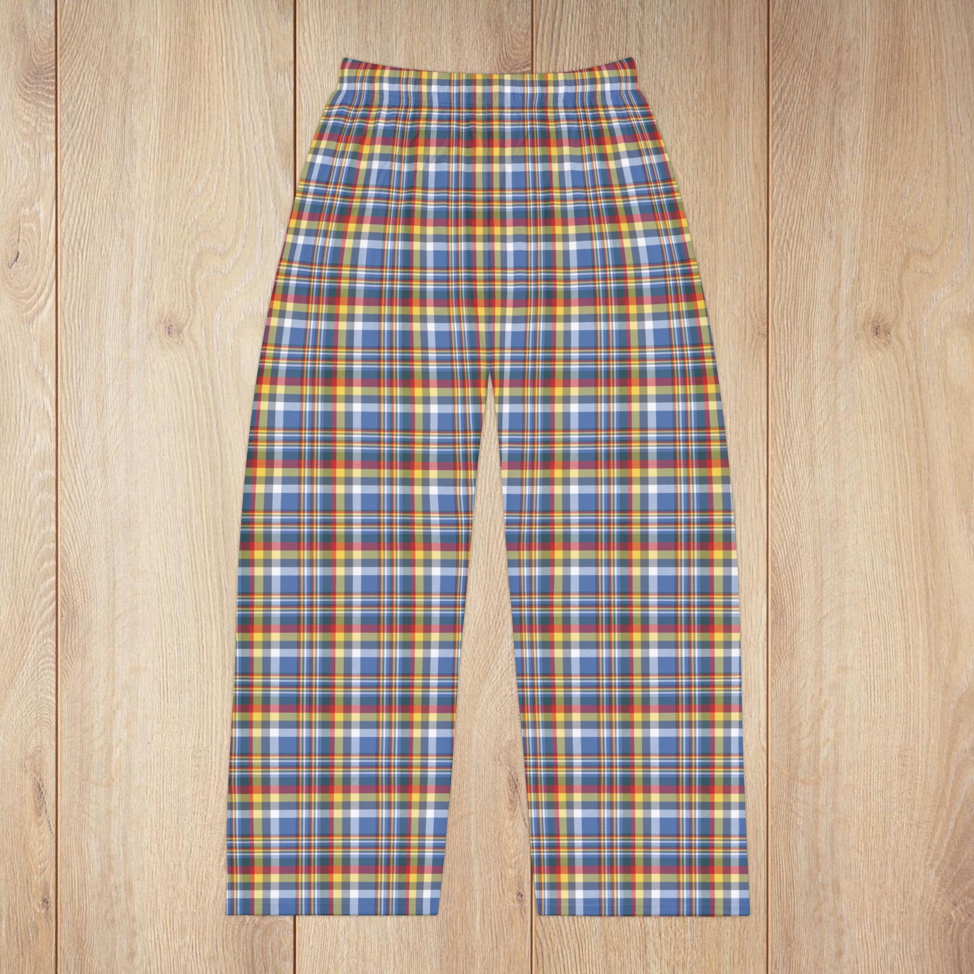Men’s Blue, White, Yellow & Red Gurnee IL Pajama Pants