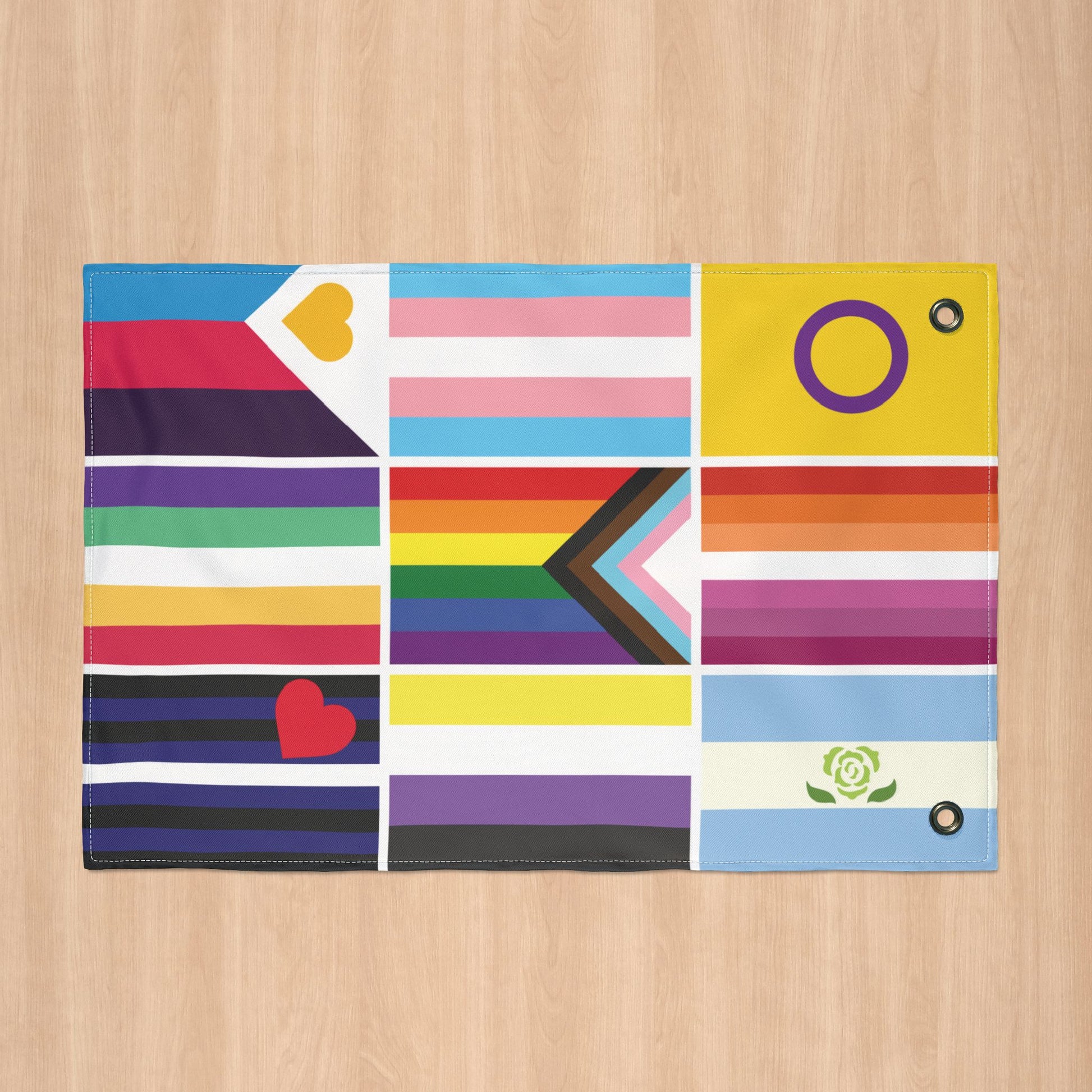 9 Pride Flag Collage with Grommets