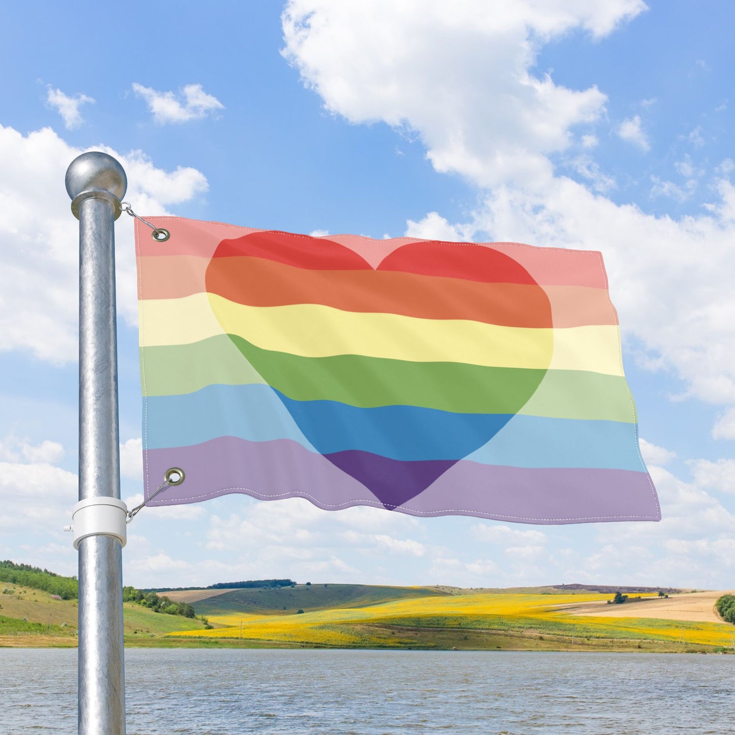 Homoromantic Pride Flag with Grommets