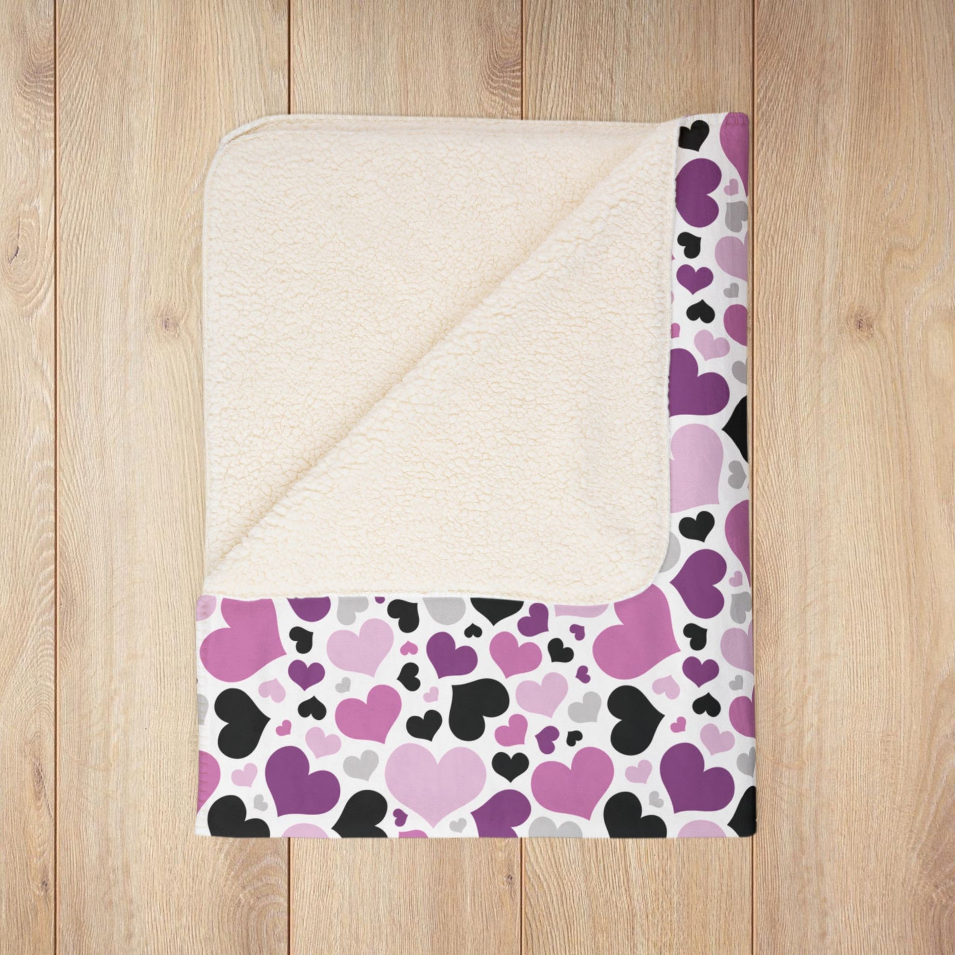 Straight Queer Pride Valentine’s Day Hearts Fleece Sherpa Blanket