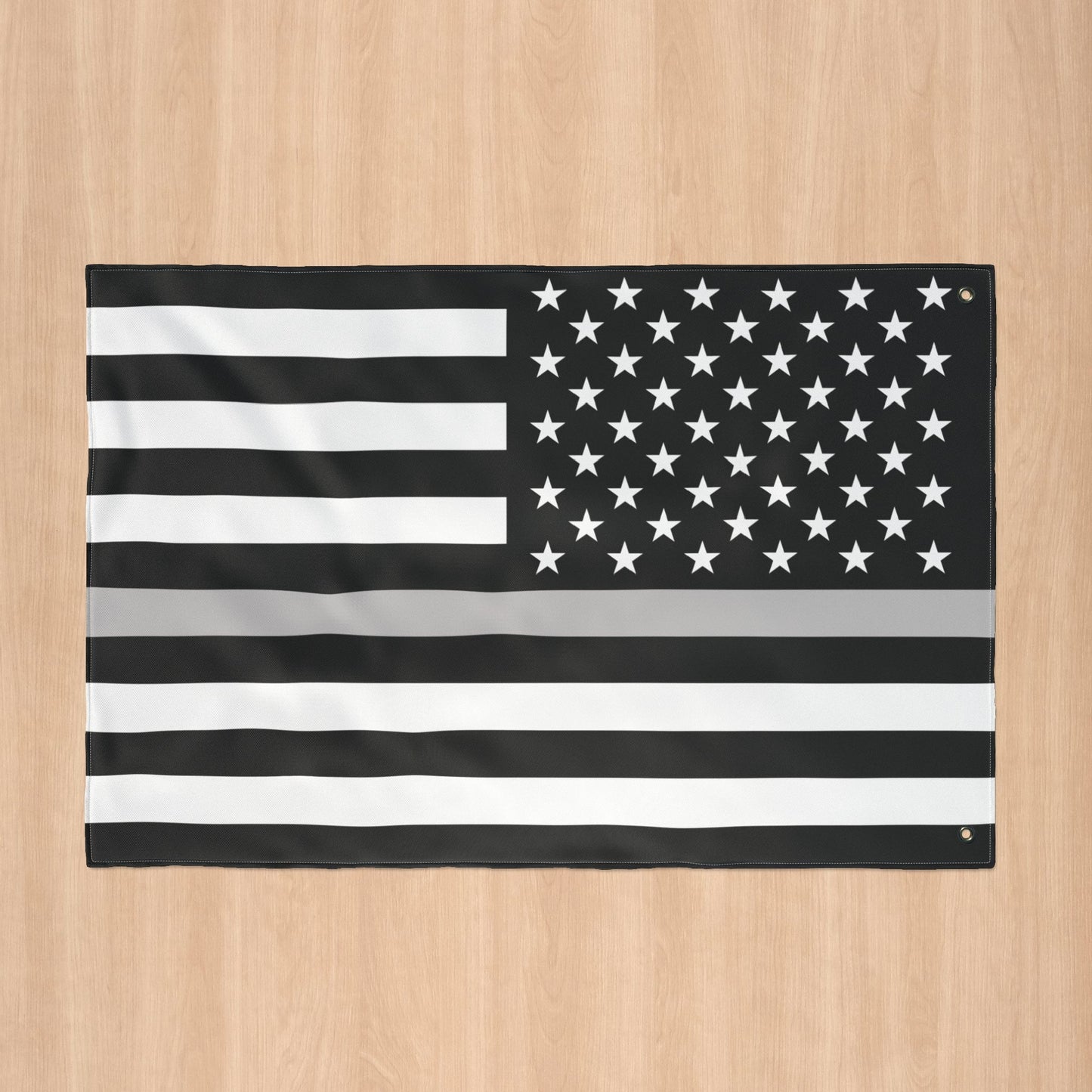 USA Thin Silver Line American Flag with Grommets