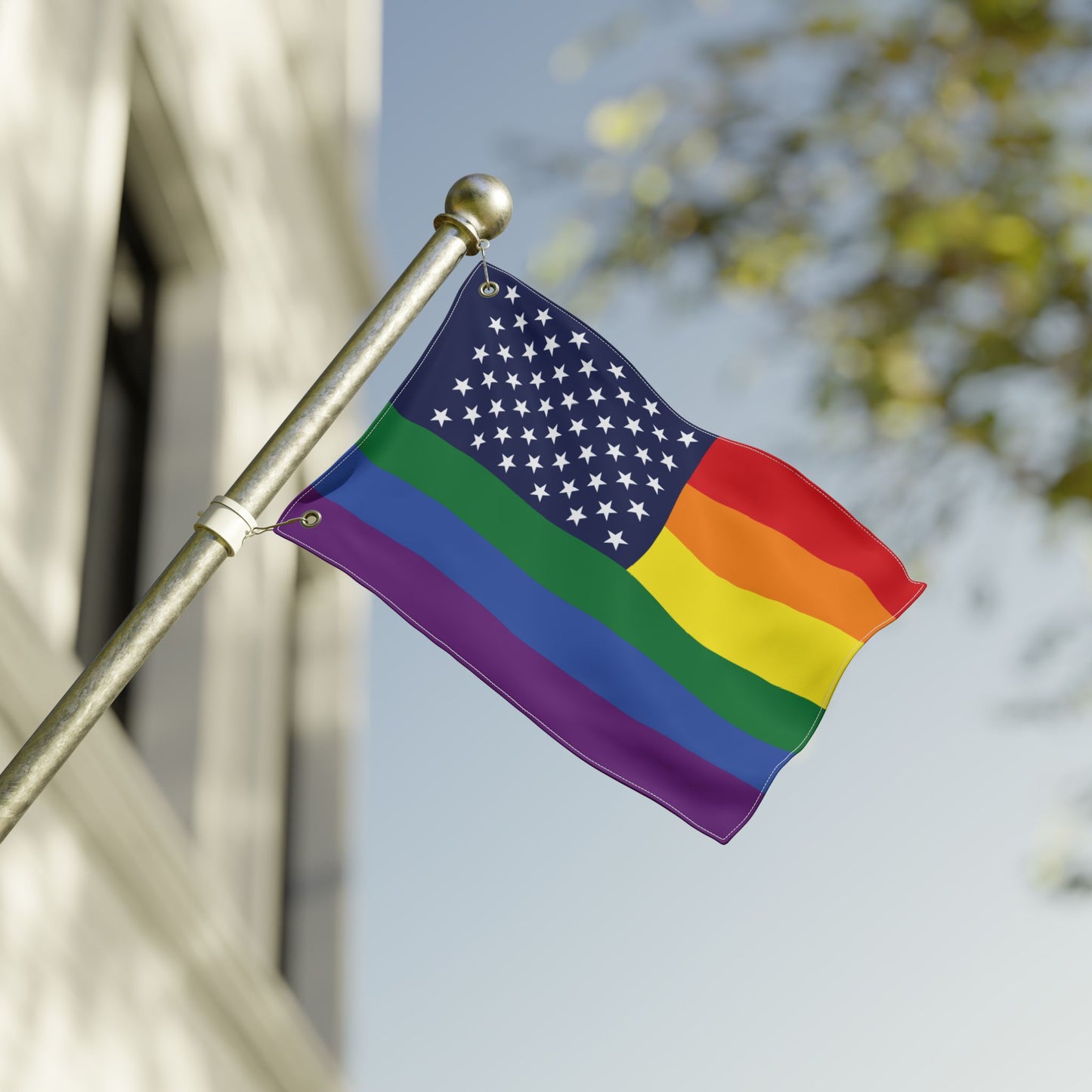 12'' × 18'' United States Rainbow Pride Flag with Grommets
