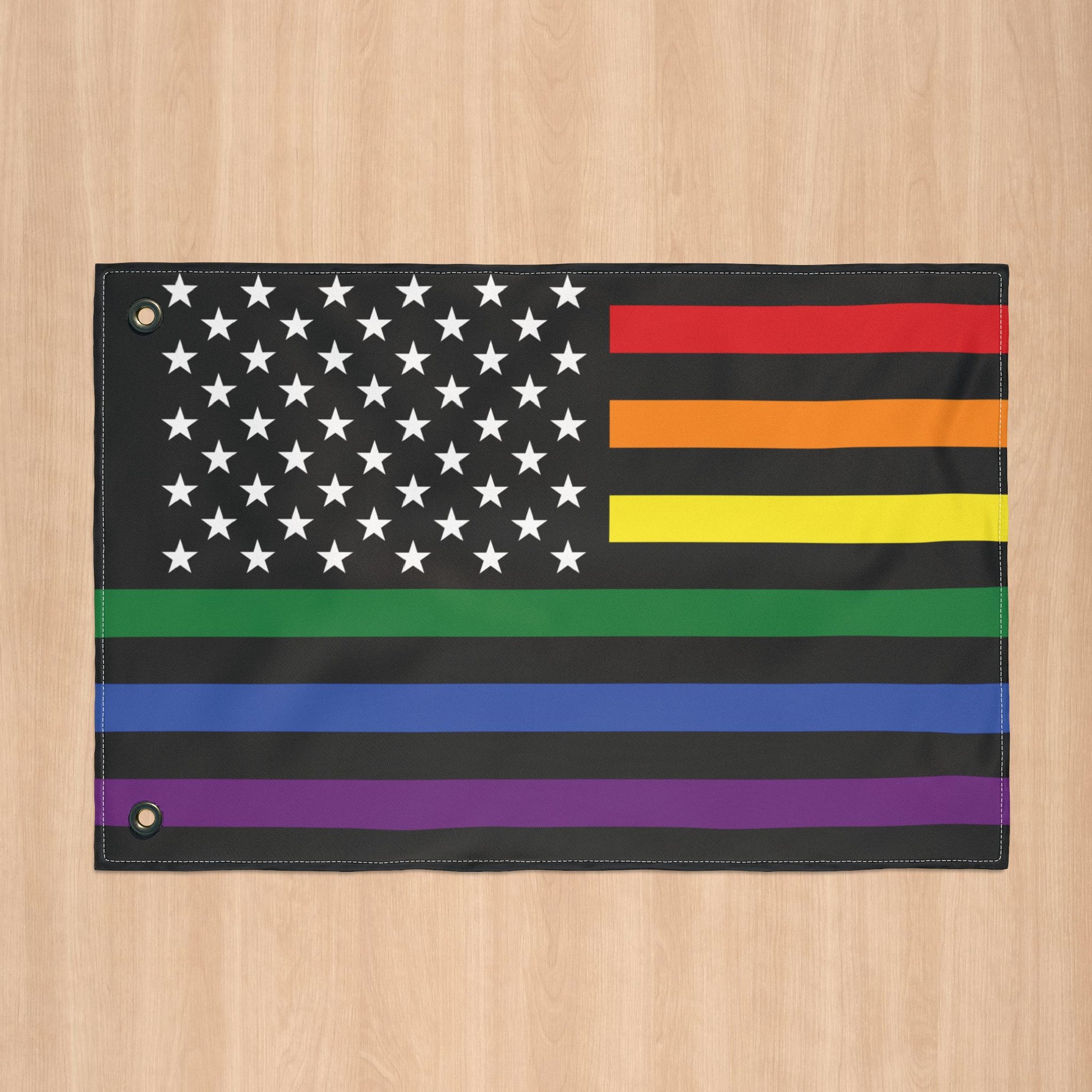USA Rainbow Pride Flag with Grommets
