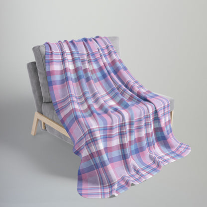 Bigender Pride Plaid Fleece Sherpa Blanket