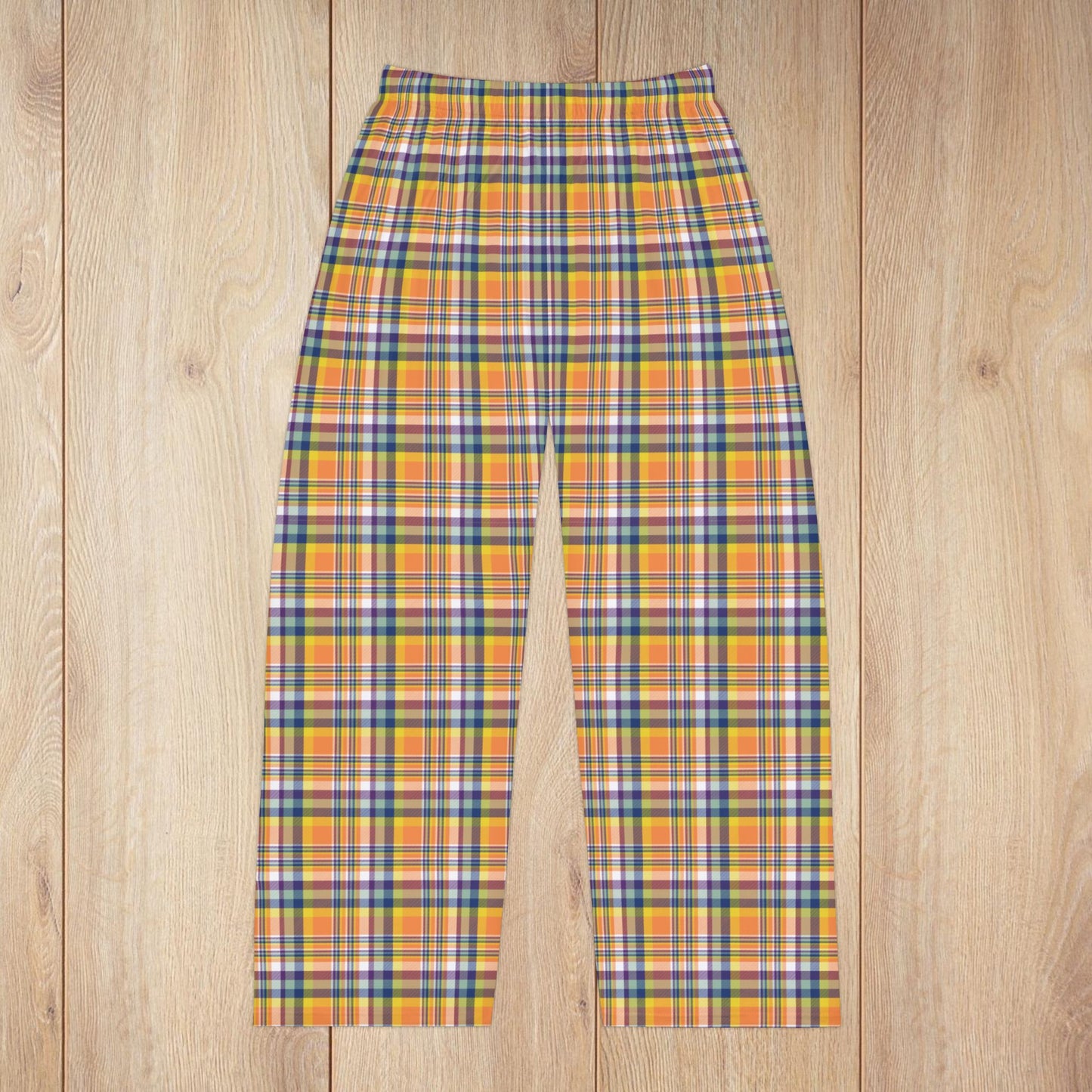 Men’s Orange, Yellow, Blue & Purple Doswell VA Plaid Pajama Pants
