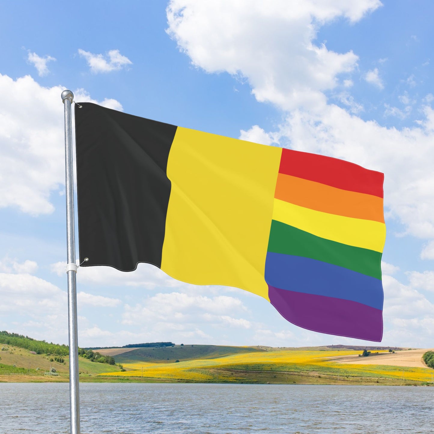 Pittsburgh Pride Flag Colors with Grommets