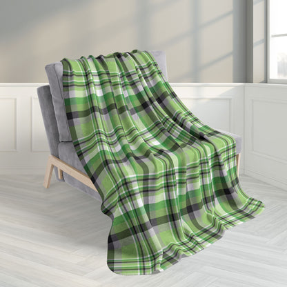 Aromantic Pride Plaid Fleece Sherpa Blanket