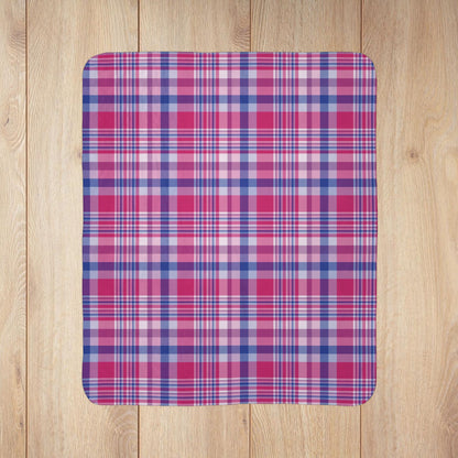 Bisexual Pride Plaid Fleece Sherpa Blanket