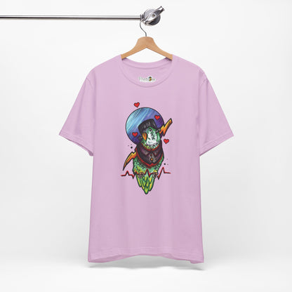 Frankenstein Lovebird, Hand-Drawn & Hand-Colored Tee