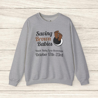 Quietly United in Loss Together Non-Profit / Saving Brown Babies Charity Crew Neck Sweatshirt, Grossesse et sensibilisation à la perte du nourrisson