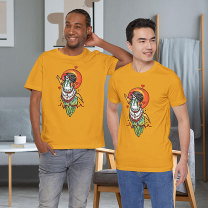 Bride of Frankenstein Lovebird, Hand-Drawn & Hand-Colored Tee