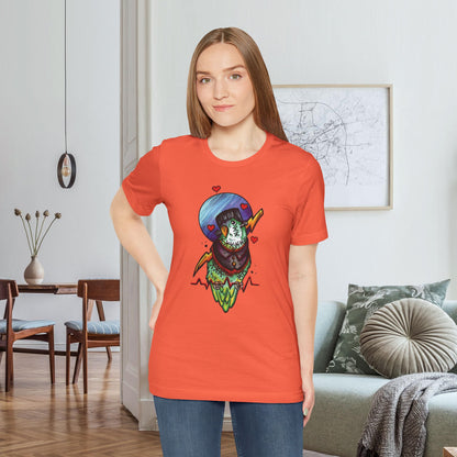 Frankenstein Lovebird, Hand-Drawn & Hand-Colored Tee