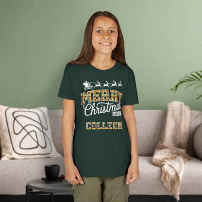 Forest Custom Christmas Green & Gold Green Bay WI Plaid Kids Tee Youth Pajama Top