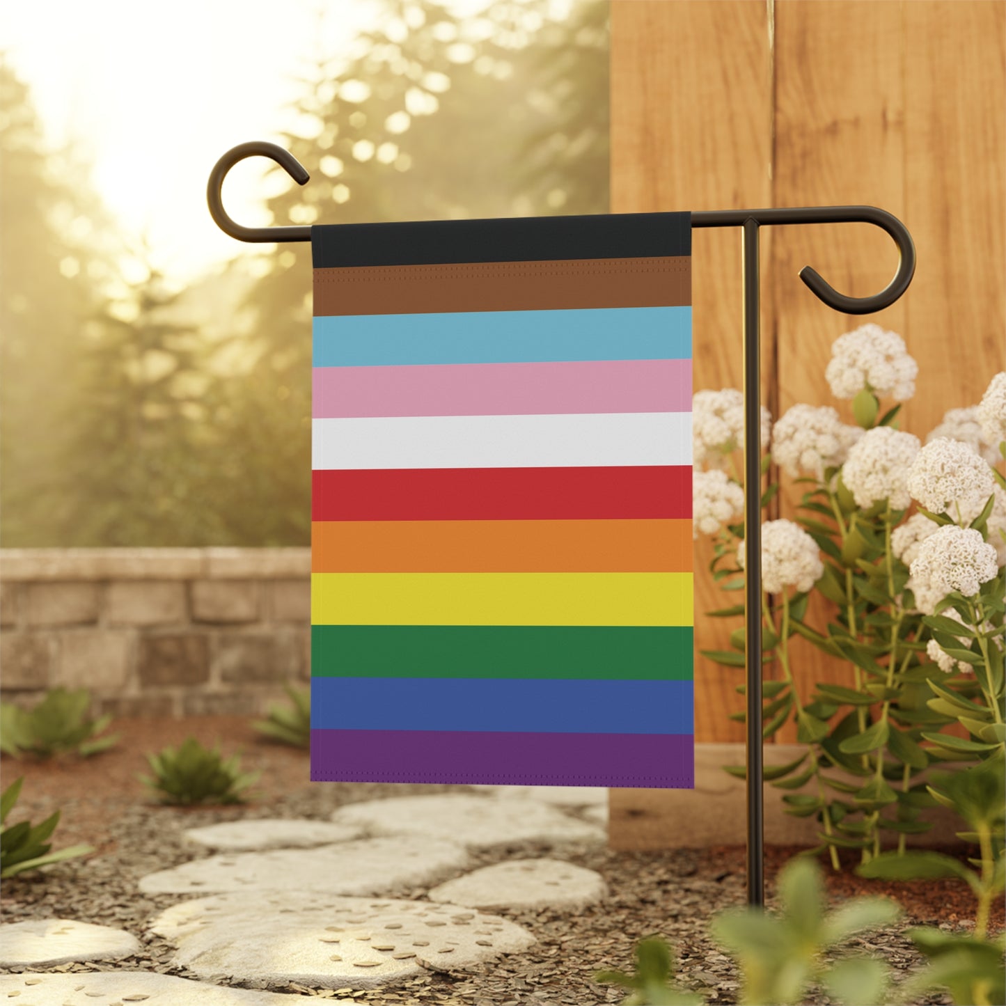 Rainbow 11-Stripe Rainbow for Trans and PoC Pride Garden Flag Banner