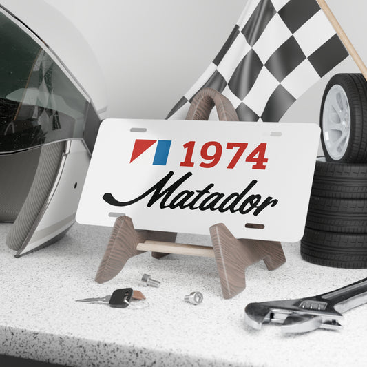AMC Logo Black Matador Red Year White Custom Vanity Plates
