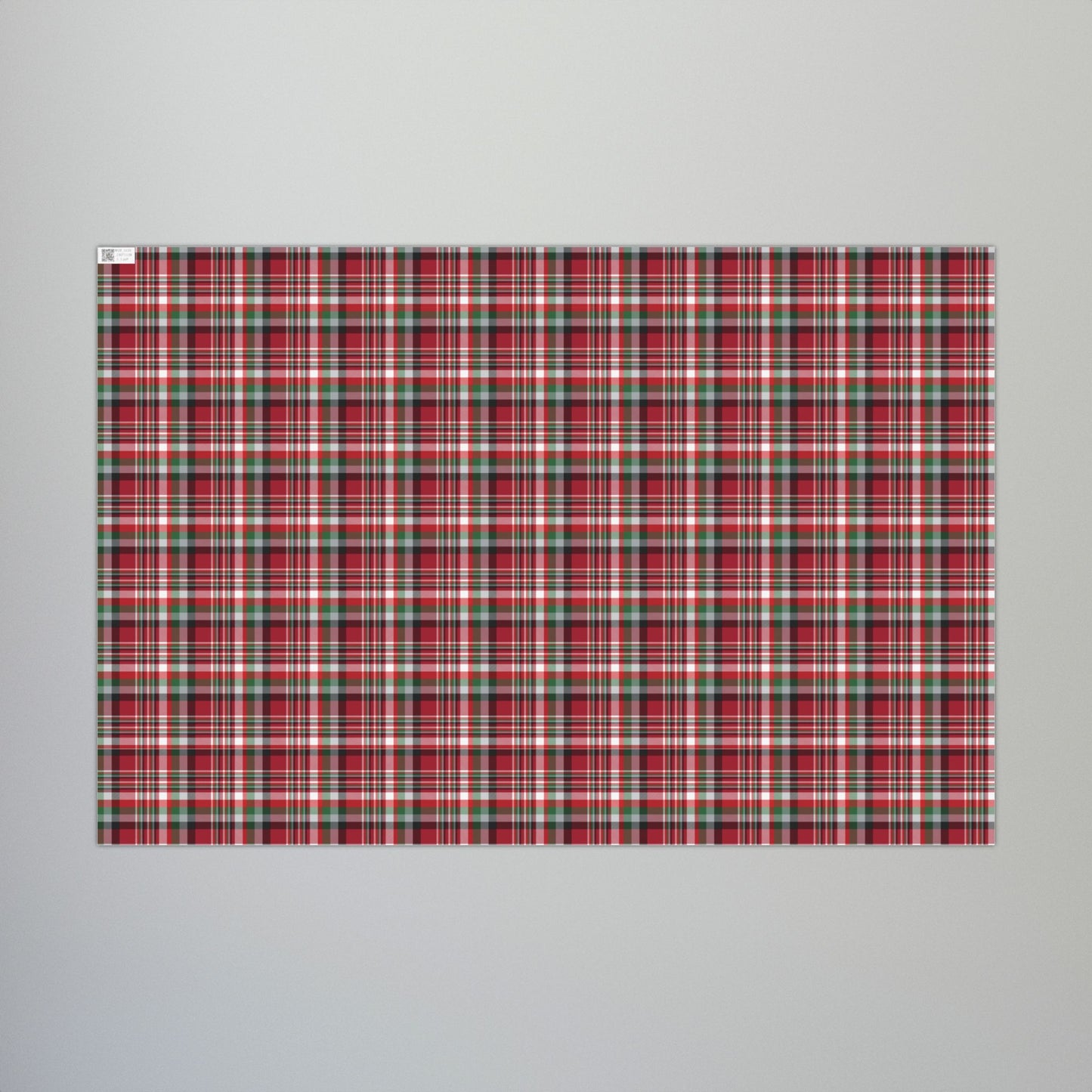 Christmas Red & Black Atlanta GA Plaid Gift Wrapping Paper Roll