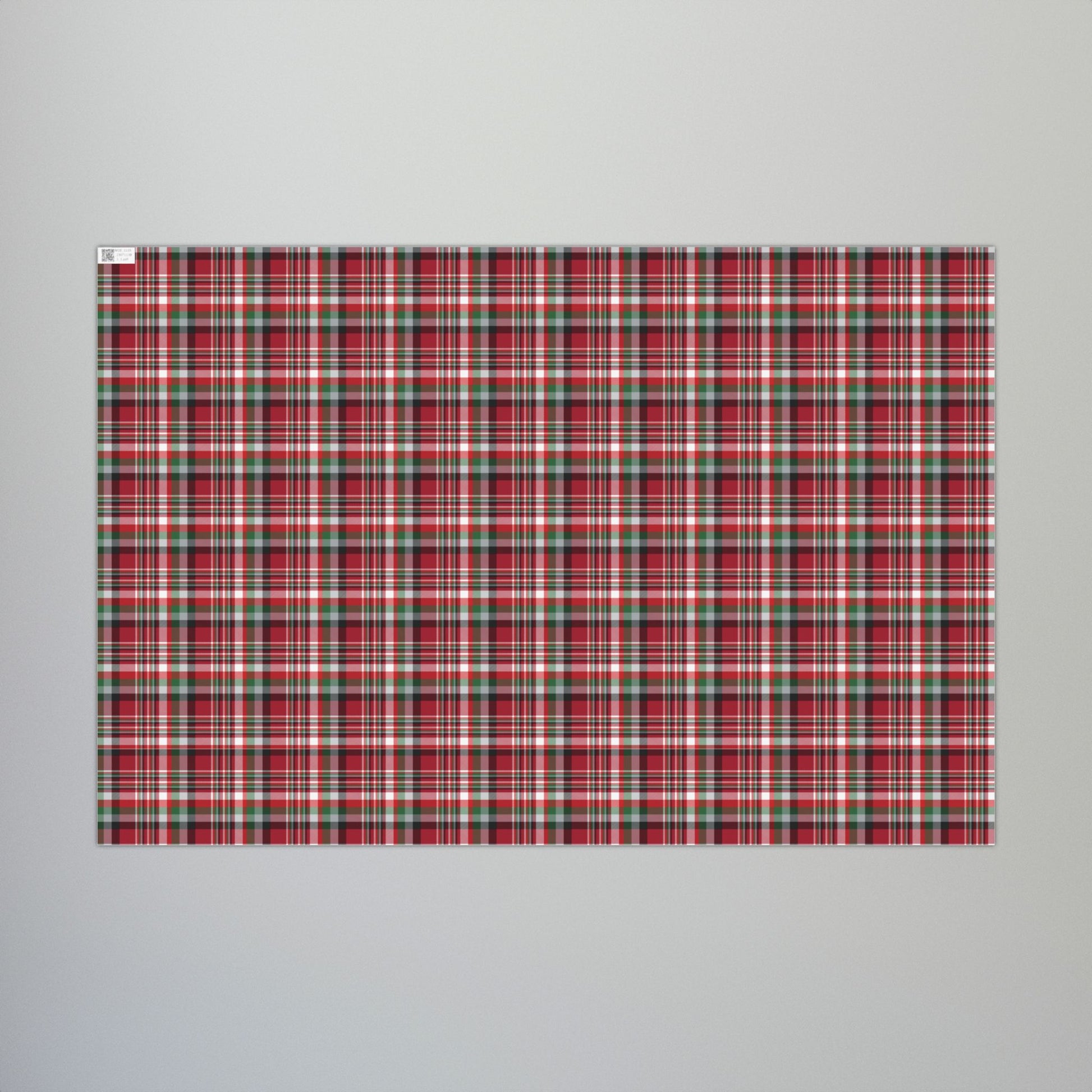 Christmas Red & Black Atlanta GA Plaid Gift Wrapping Paper Roll