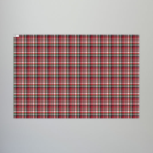Christmas Red & Black Atlanta GA Plaid Gift Wrapping Paper Roll