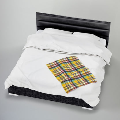 Intersex Progress Pride Plaid Velveteen Plush Blanket