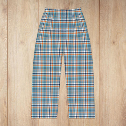Women’s Light Blue & Orange Ohio Plaid Pajama Pants