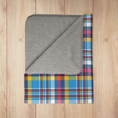 Polyamory Pride Plaid Fleece Sherpa Blanket