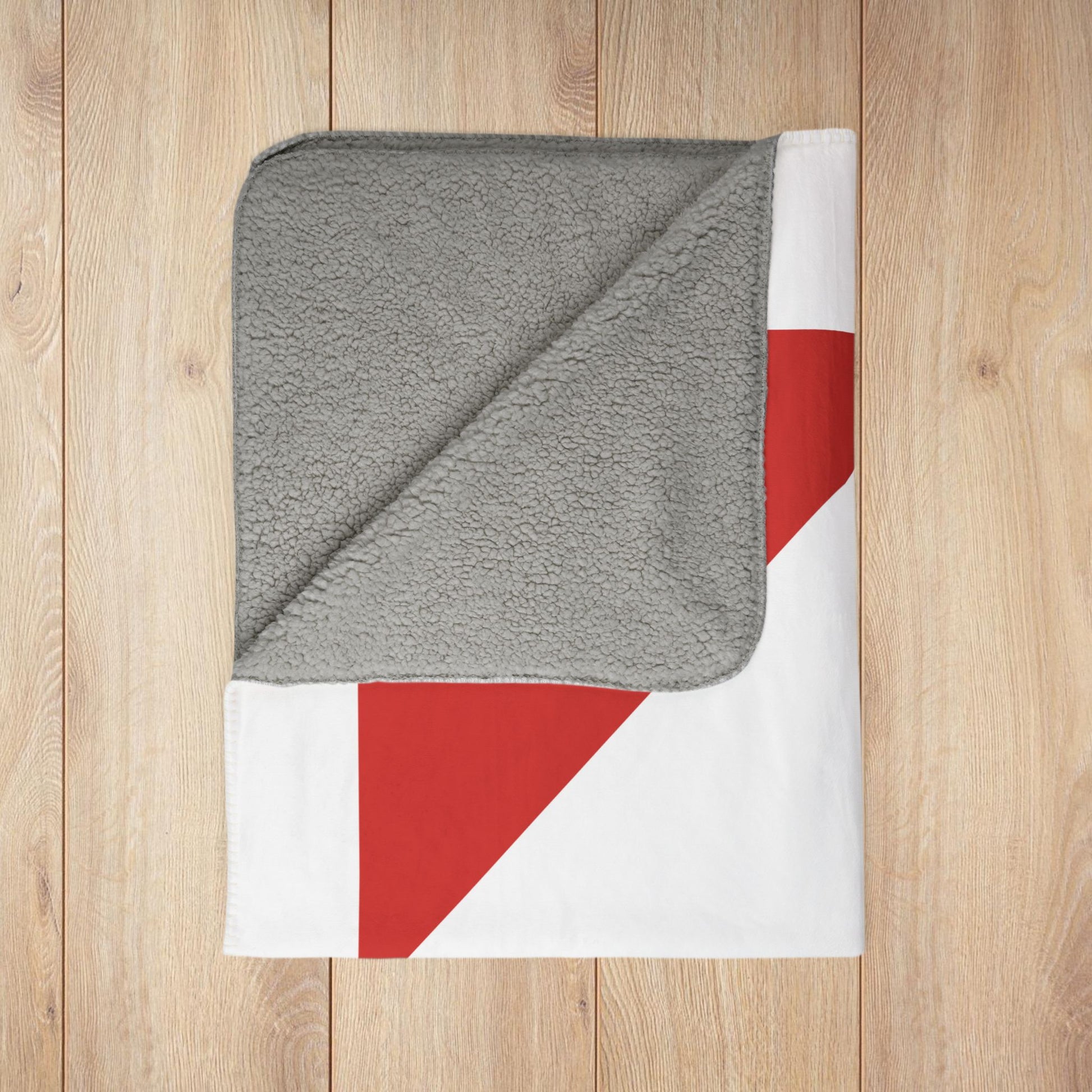 50" × 60" Grey AMC Logo White Fleece Sherpa Blanket