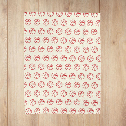 Red Rambler Logo Ivory Velveteen Plush Blanket