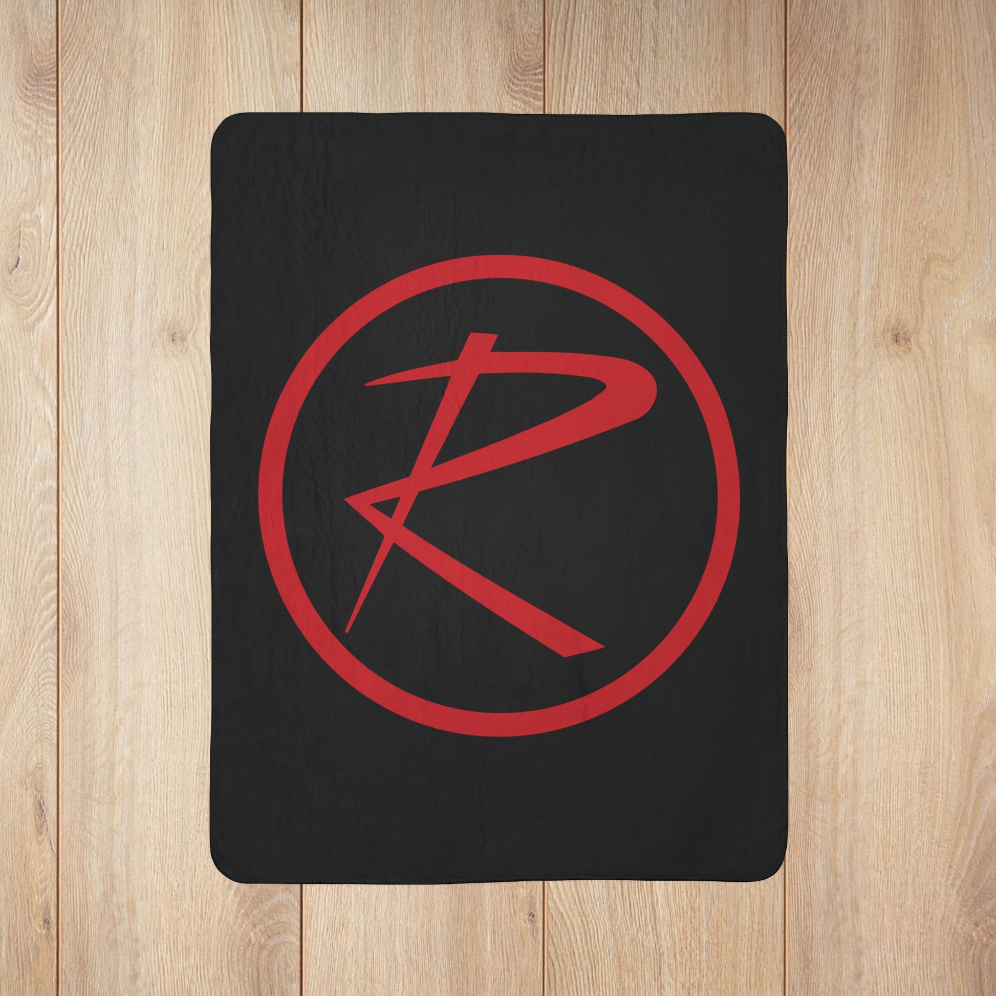 Rambler Red Logo Black Fleece Sherpa Blanket