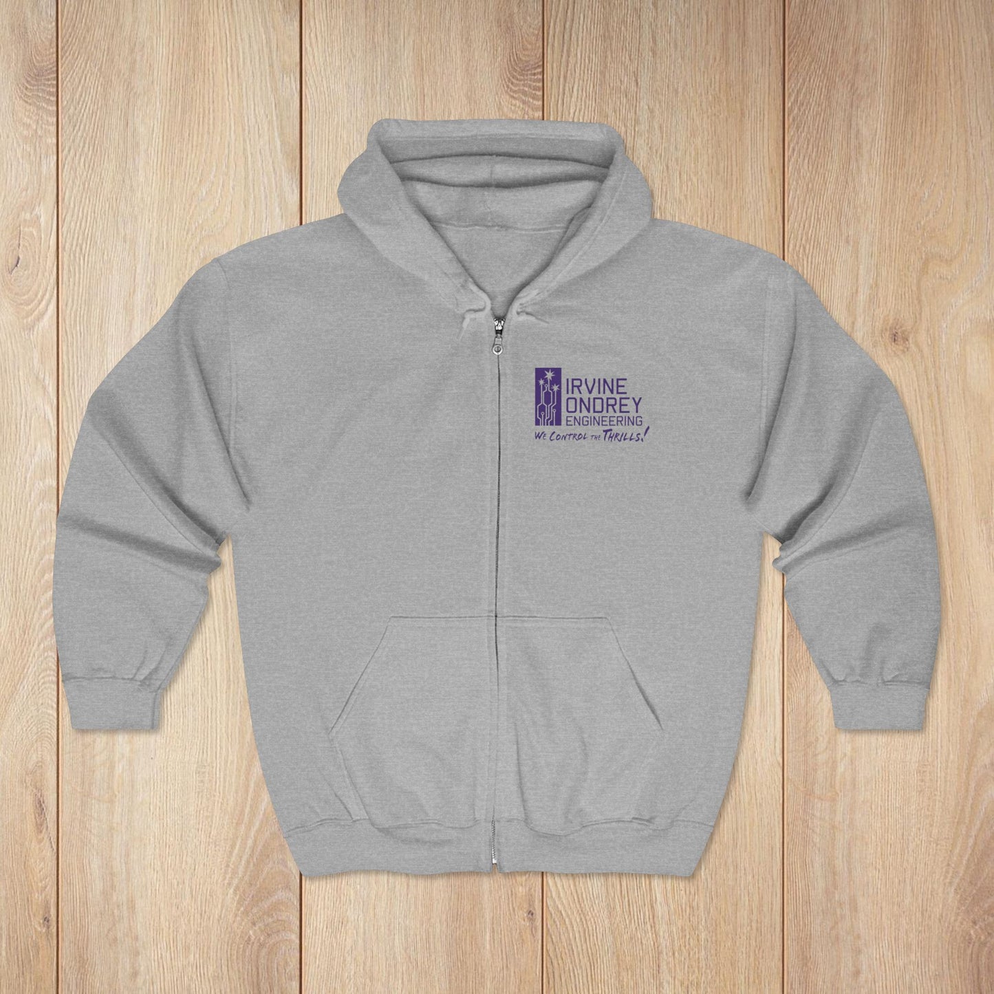 I Just Wanna Watch Horror Flicks & Ride Roller Coasters Zip Hoodie • Irvine Ondrey Engineering