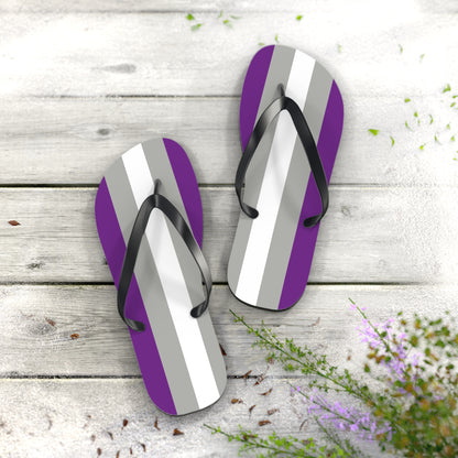 XL Black sole Greysexual Pride Flip Flops