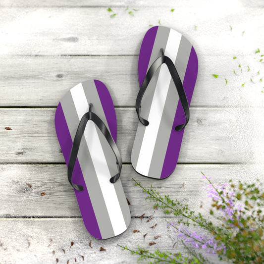 XL Black sole Greysexual Pride Flip Flops