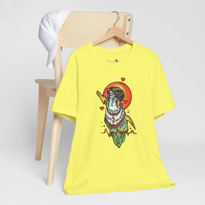 Bride of Frankenstein Lovebird, Hand-Drawn & Hand-Colored Tee