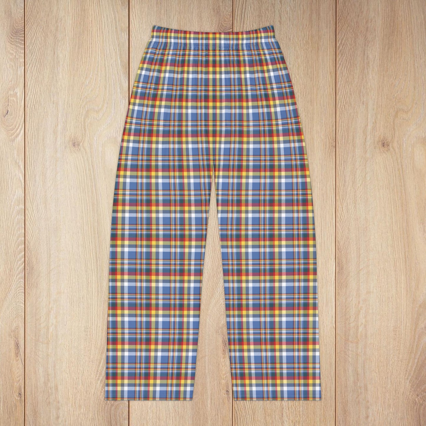 Women’s Blue, White, Yellow & Red Gurnee IL Pajama Pants
