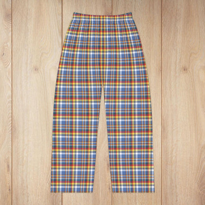 Women’s Blue, White, Yellow & Red Gurnee IL Pajama Pants