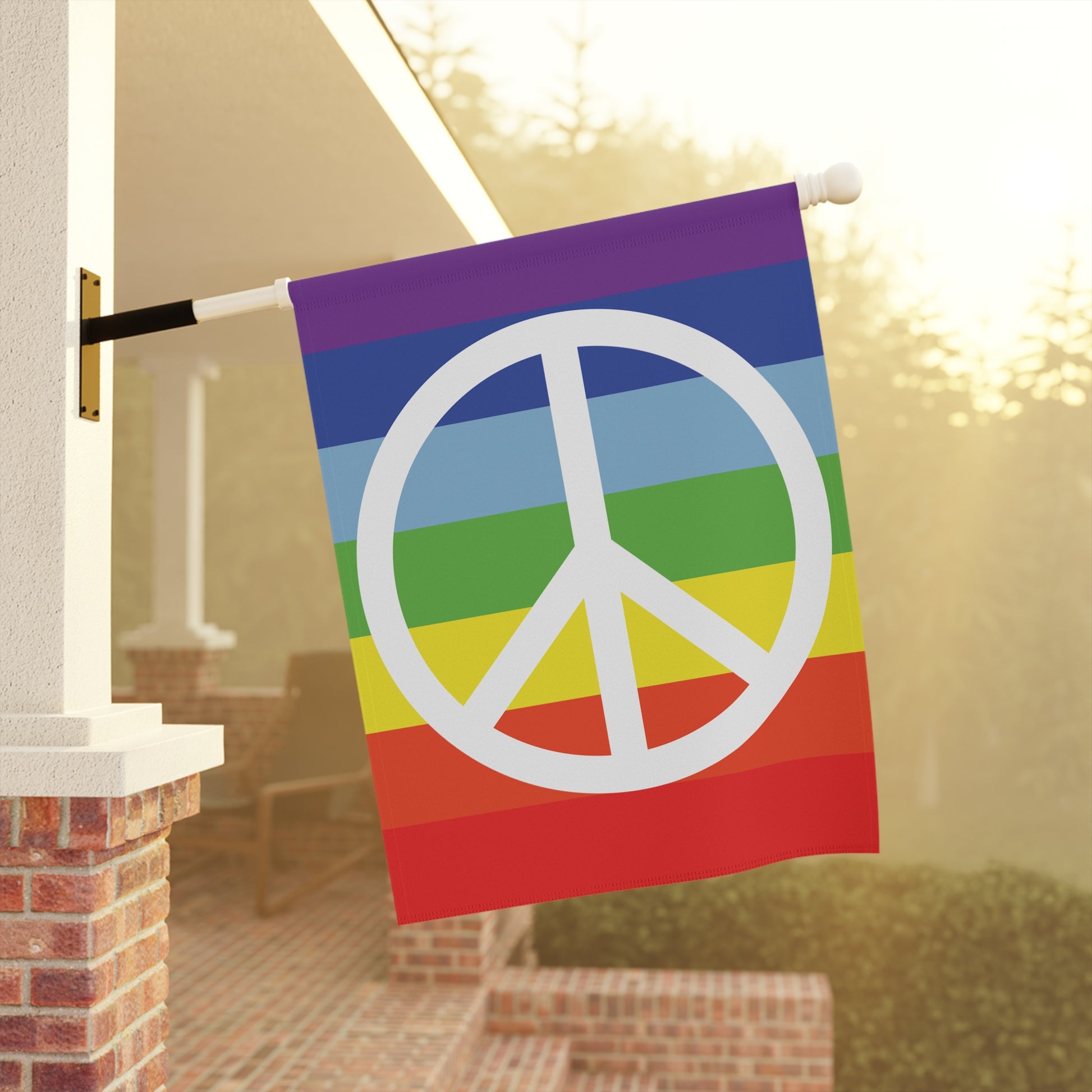 Peace Sign Pride Garden Flag Banner