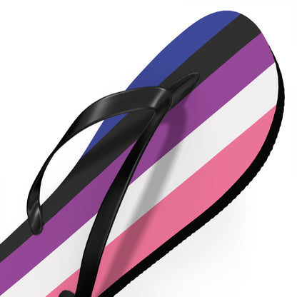 Genderfluid Pride Flip Flops