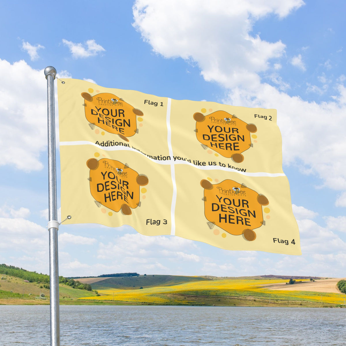 Custom 4 Flag Collage with Grommets