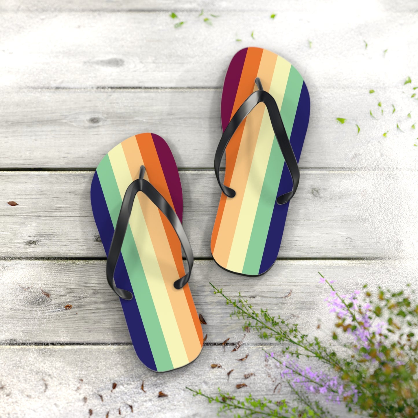 L Black sole Butchgender Pride Flip Flops