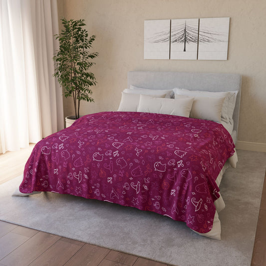 Lesbian Pink Pride Halloween Fleece Sherpa Blanket